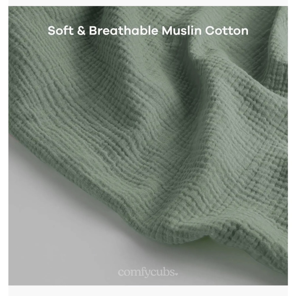 NWT Comfy Cubs Muslin Nursing Cover 100% Cotton Fern Green - Picture 4 of 5